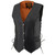 Women's leather riding vest with concealed carry pockets