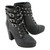 Milwaukee Leather MBL9417 Ladies Lace-Up Moto Boots with Triple Strap Studded Accents Milwaukee Leather MBL9417 Ladies Lace-Up Moto Boots with Triple Strap Studded Accents