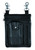 Unik black leather belt bag with phone pocket and clip-on belt loop attachment