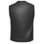 Back View of Unik Short Collarless Leather Motorcycle Vest