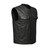 Collarless Short Leather Motorcycle Vest with Concealed Carry Pockets and Zip Closure