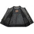 Men's short torso collarless leather motorcycle club vest with hidden front zipper