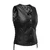 Unik Ladies Lambskin Biker Vest with Black-and-White Paisley Lining and Snap Front Closure