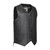 Unik 10 pocket men's black cowhide leather motorcycle vest with snap front closure