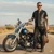 Men's Black Leather Motorcycle Vest w/ Side Lace, Concealed Carry