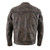 Back View of Milwaukee Leather Distressed Brown Motorcycle Jacket with Ventilation System