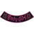 Baby girl rocker style patch pink black flowers Hot Leathers