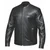 Unik brand men's black lightweight lambskin leather moto jacket front view