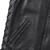 Premium collarless leather biker vest with dual interior concealed carry pockets and patch access zippe