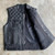 Club style white diamond quilted motorcycle vest for men leather riding gear