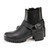 Women's biker boots with classic harness design