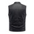 Men's Perforated Leather Motorcycle Vest in black milled cowhide