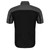 Back view of black and gray motorcycle shop shirt with straight bottom hem