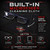 Concealed microfiber lens and helmet visor cleaning panel on hem of mechanic shirt