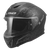 LS2 Rapid Crypt full face motorcycle helmet in matte black with skull graphics and clear shield