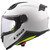 Side profile view of LS2 kids full-face street bike helmet in solid gloss white