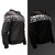 high visibility reflective skull design on a black armored riding hoodie