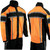 Close up of the Milwaukee Leather high visibility motorcycle rain jacket showing the heavy duty front zipper and weather flap closure