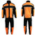 Front view of Milwaukee Leather high viz orange heavy duty nylon motorcycle rain suit with reflective safety piping