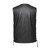 UNIK Blackhills leather motorcycle vest back view with seamless single panel back for club patches