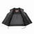 Close up of the bottom zip open liner on UNIK Blackhills leather vest for easy patch attachment