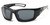 White Design Padded Biker Sunglasses – black frame with white accents, featuring foam padding and shatterproof lenses