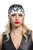 Hair Glove EZ Bandz white rhinestone flames biker headband