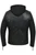 Black lambskin leather motorcycle jacket with removable hood