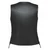 Women's black leather motorcycle vest with side lacing