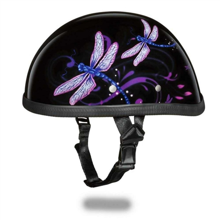 Daytona Helmets Premium Novelty Women's Motorcycle Helmet: Purple Dragon Fly