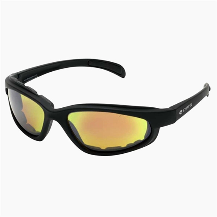 Padded Motorcycle Sunglasses - Red Revo Lens