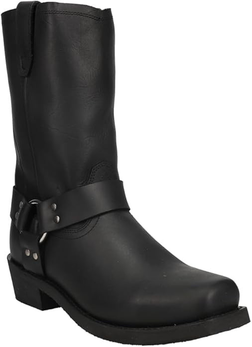 Dingo Men's Leather Black Harness Boots, Dean
