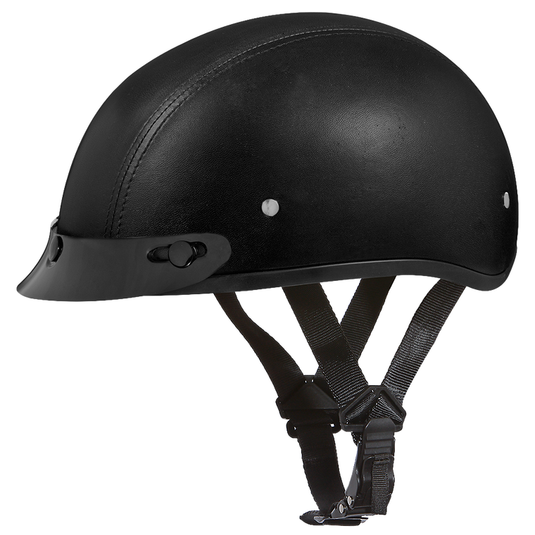 Daytona Black Leather Motorcycle Helmet W/ Visor