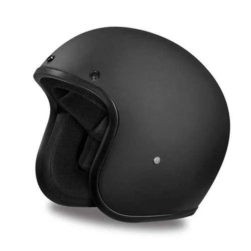 Daytona Matte Black Cruiser 3/4 Helmet | DOT Open Face