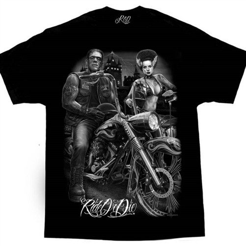 Ride or Die Frankie Biker T-Shirt | David Gonzales Art | Leather