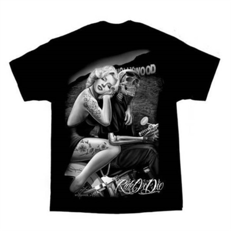 Men's Biker T-Shirts: David Gonzales Hollywood Home Girl by Ride Or Die Clothing