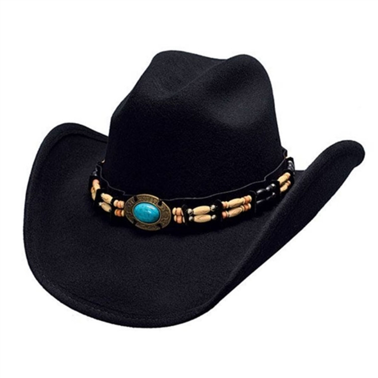 Bullhide Fortune Wool Western Hat, Turquoise Beaded Band