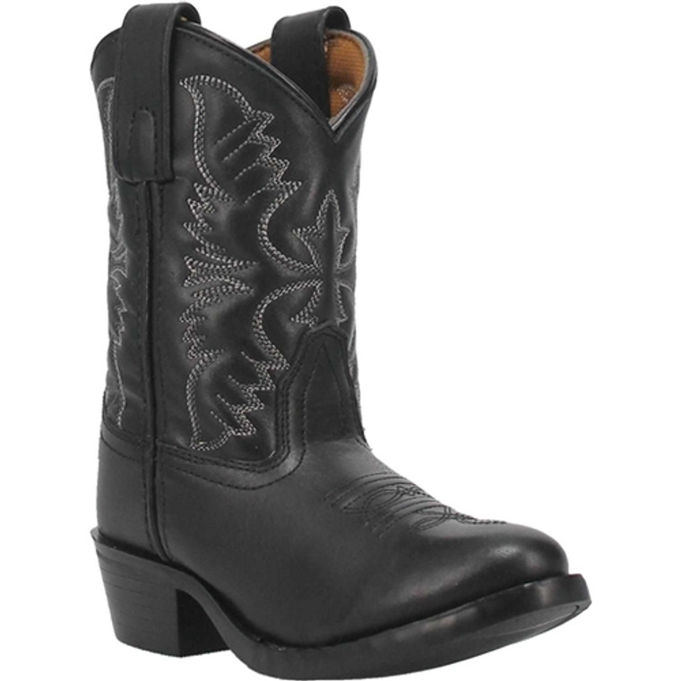 Dan Post Kids Black Leather Cowboy Boots DPC2901