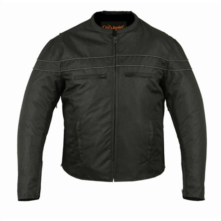 Reflective Stripe Motorcycle Jacket: Lightweight Water-resistant Textile