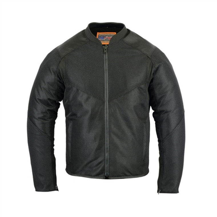 Black Mesh, Armored Motorcycle Jacket for Men