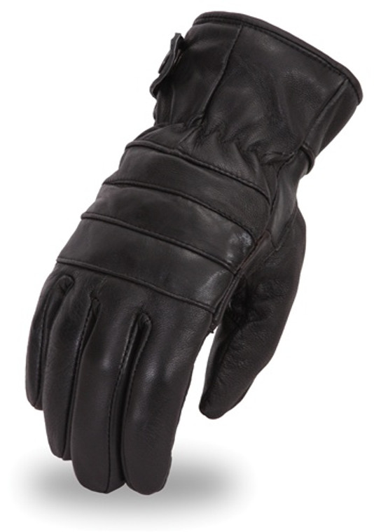 First Classics Insulated Touring Leather Motorcycle Gloves in cowhide with padded palms and elastic wrist