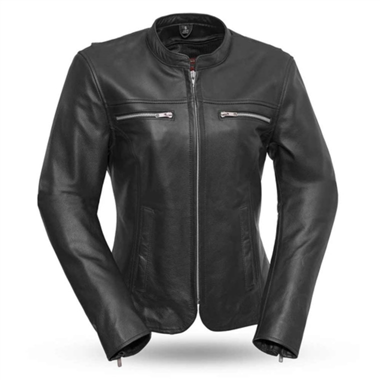 Cafe Racer Ladies Leather Moto Jackets - Roxy by First Classics