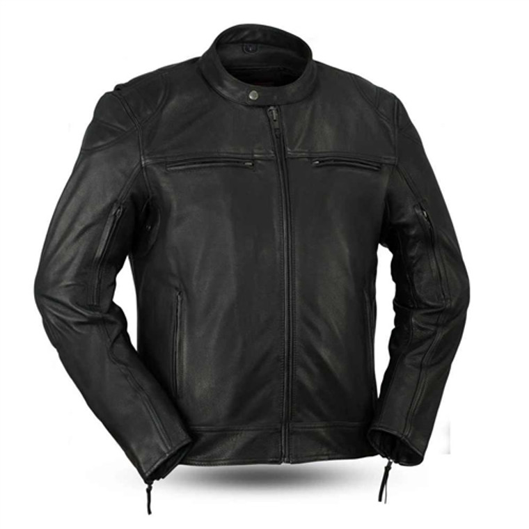 Premium Black Leather Motorcycle Jacket: First Classics Top Performer