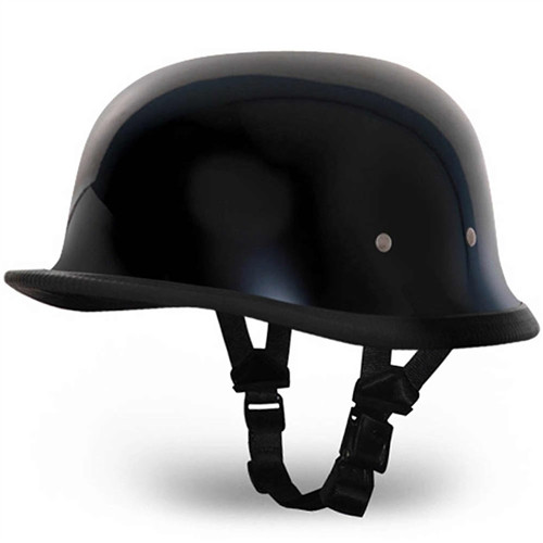 Gloss Black German Novelty Motorcycle Helmet – Retro Low‑Profile Style