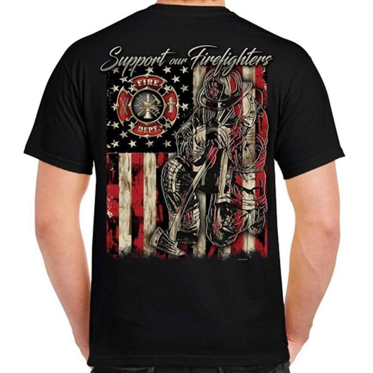 Support Our Firefighters T-Shirts, USA Flag