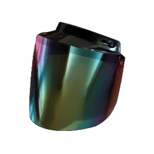 Daytona Rainbow flip-up helmet face shield – 3-snap universal fit, anti-scratch coating, UV protection