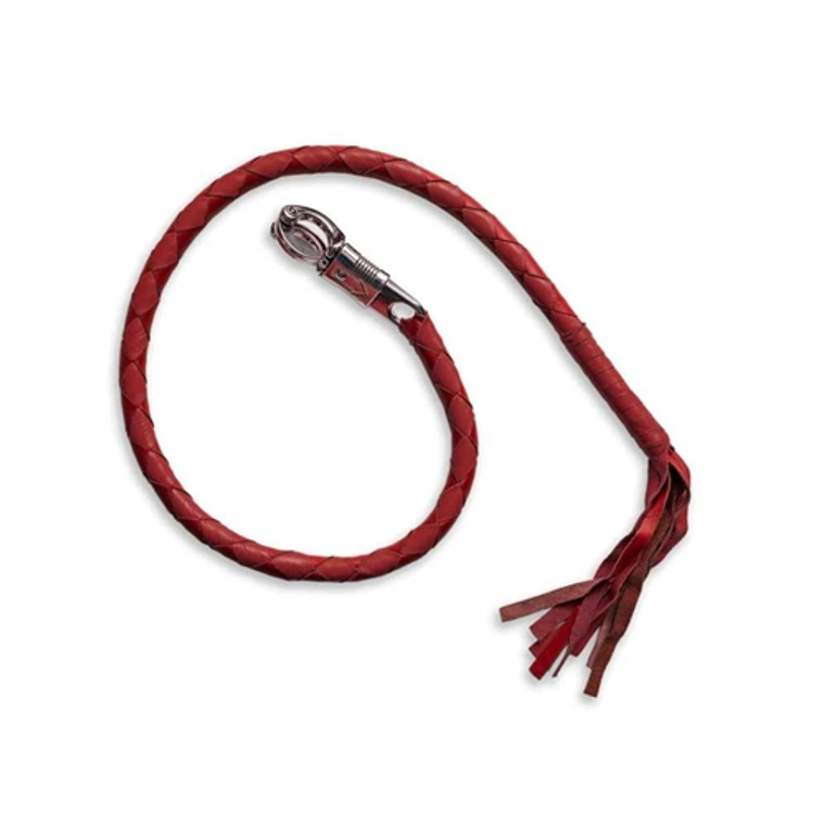 Get Back Motorcycle Whips - Red Braided Leather