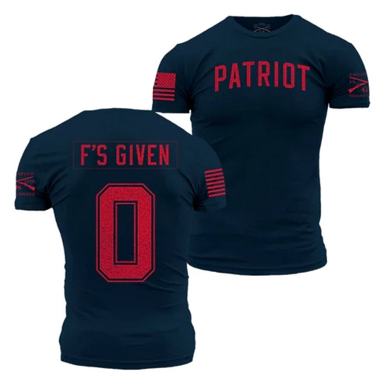 Grunt Style Shirts, Zero F's Given Patriot T-Shirt
