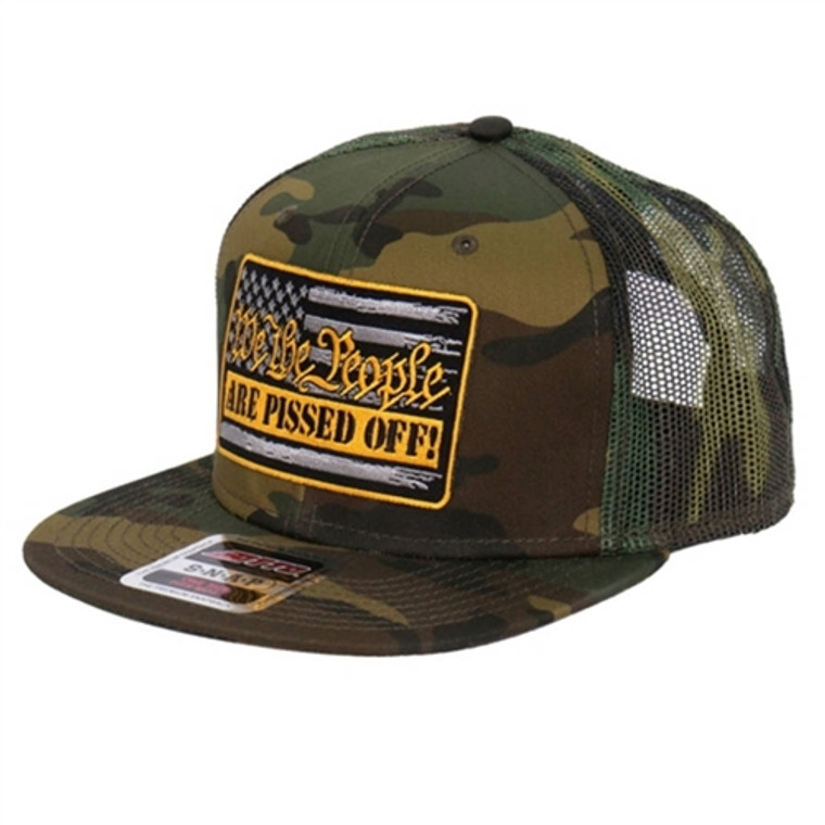 Snapback hat with “We The People Are Pissed Off” flag patch