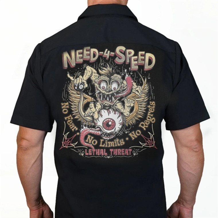 Men's Biker Clothing: Lethal Threat Work Shirt - Need 4 Speed